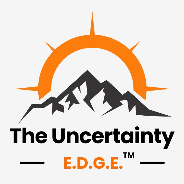 20251213 The Uncertainty EDGE logo (600 x 600 px) The Uncertainty E.D.G.E. Podcast cover art.